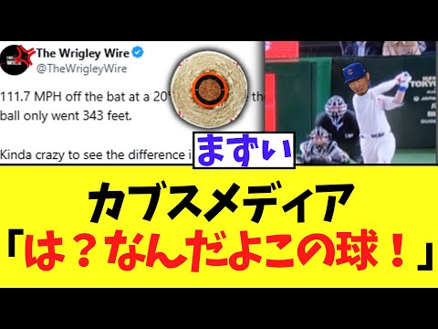 カブスメディア　鈴木誠也の恐ろしい打球がなぜかフライになってしまい飛ばないボールに気づいてしまうｗｗｗ