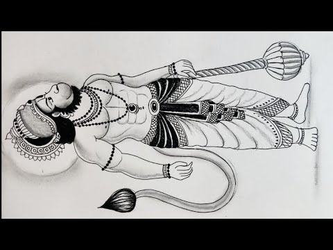 How to draw a simple and beautiful Drawing of Bajrangbali Hanuman step by step/ Bahubali Hanuman