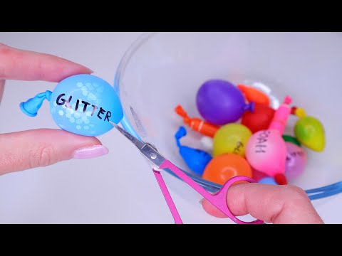 MAKING SLIME WITH MINI BALLOONS! Balloon popping balloon cutting