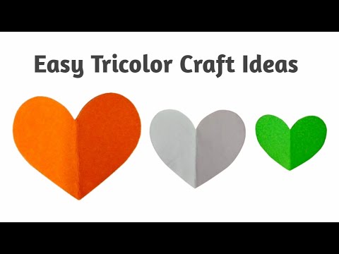 Republic Day decoration ideas / Tricolor paper heart / Independence day crafts / Easy paper craft