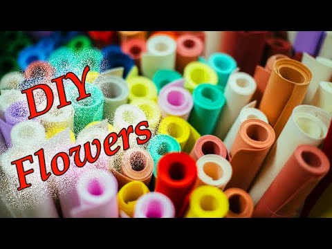 💐 DIY Flowers 💐 Super easy flower making idea with foamiran 💐 hand flowers