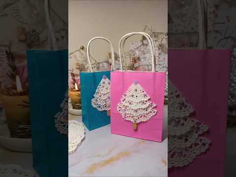 Creative Christmas bags 🤍🎀🕯️ #diy #creative #craft #shorts #satisfying #christmas #christmastree