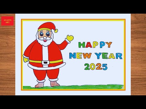 Happy New Year Drawing 2025 || Happy New Year Card Drawing || New Year Drawing 2025 || New Year