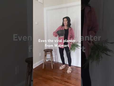 Mixing Vintage with Modern Home Decor | antique stool | Walmart find | black planter flower pot