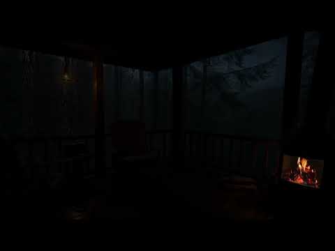 🌩️ Cozy Thunderstorm & Fireplace Ambience 🔥 Rainy Night Sounds for Deep Sleep & Relaxation