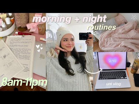 realistic day in my life as a college student 🍵📚 productive morning + night routine