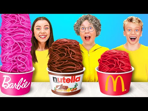 GRANDMA COOKING CHALLENGE! Play Mixing Ingredients by 123 GO!