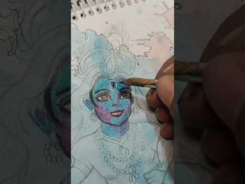 #holi #krishna #radhakrishna #painting #easyart #easypainting