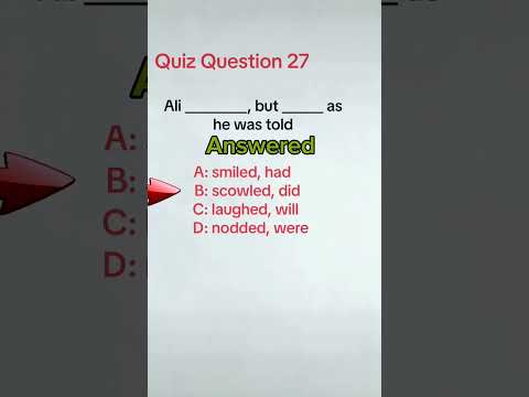 Quiz Question 27 Answered | English Grammar