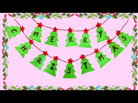 DIY Merry Christmas Banner | How to make Easy Merry Christmas Banner | DIY Christmas Decoration Idea