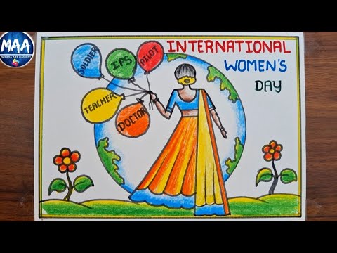 International Women's Day Drawing | Women's Day Drawing | अंतरराष्ट्रीय महिला दिवस पर चित्र बनाएं