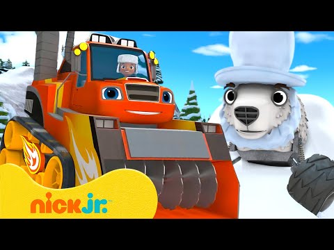 Snow Blower Blaze Races to Make a Snowman! ☃️ Nick Jr.