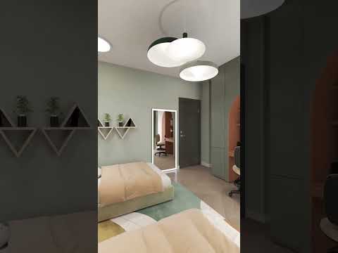 Kids bedroom 3D WALKTHROUGH #homedecor #shortvideo #home #homedesign #shorts