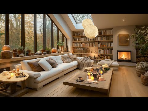 Tranquil Study Space ~ Urban Apartment with Fireplace and Jazz for Rainy Day Concentration 📚🎶🌧️