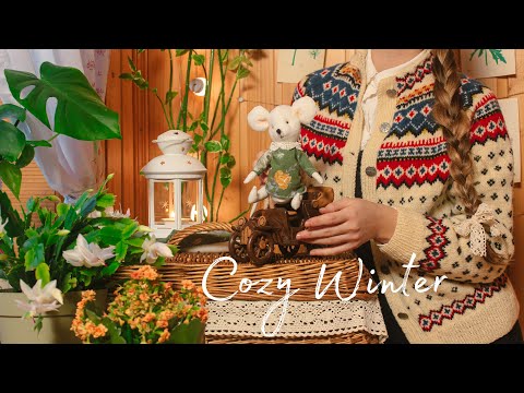 A Peaceful Winter Day in the Warm Home | Cottagecore Kitchen and Sewing a Cute Mouse