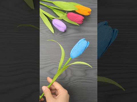 How to make tulips with crepe paper #diy #shorts