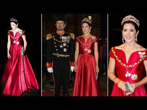 Crown Princess Mary shines in red after vacations at New Year's reception