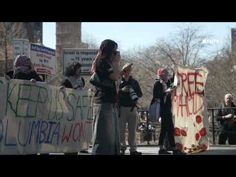 "Free Mahmoud Khalil NOW!" Crowds Chant during Student Walk Out in NYC park