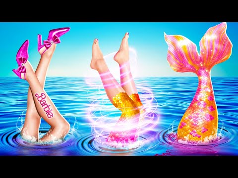 Barbie Trades Shoes Into Scales! 🧜‍♀️✨ EXTREME MERMAID MAKEOVER