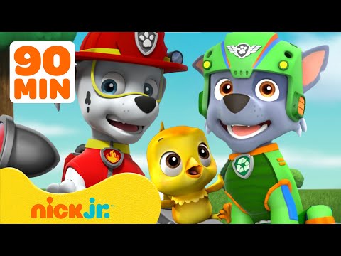 PAW Patrol Baby Animals Rescues & Adventures! w/ Marshall and Rocky #5 🐤 90 Minutes | Nick Jr.