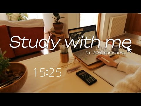 1HOUR SILENT POMODORO STUDY SESSION - study with me without background sounds