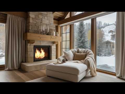 Cozy Winter Fireplace | Relaxing Winter Fireplace Sounds ASMR Ambience for Sleep Study Stress Relief