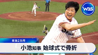 小池知事 始球式で骨折　全治2カ月【WBS】