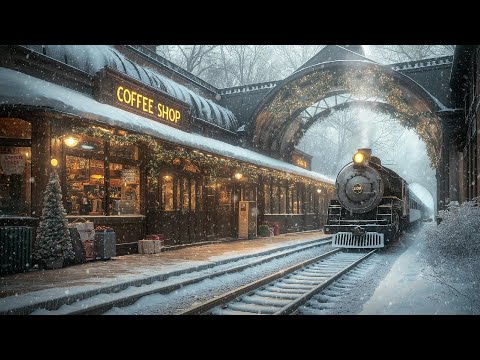 Elegant Christmas Jazz Music to Relax - Train Station Coffee Shop - Christmas Nostalgic Vibes