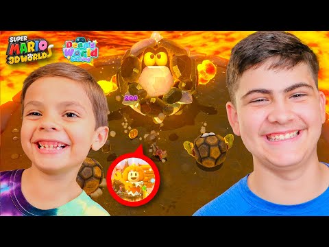 Let's go DEFEAT BOSS BROLDER in 4-Castle!! Let's Play Super Mario 3D World with Dean and Tony!!!!