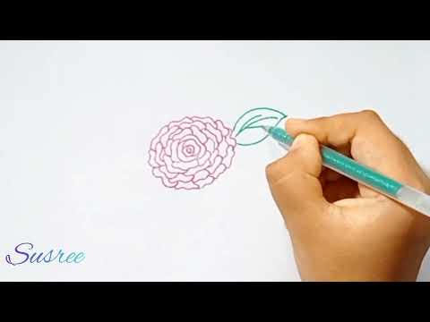 How to Draw a Rose.. #howtodrawarose #rosedrawing