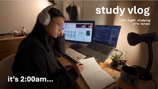 really late nights studying because school is tough 😴 | study vlog