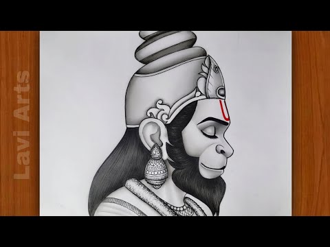 Hanuman face drawing easy | Bajarangbali drawing tutorial| Hanuman Jayanti drawing