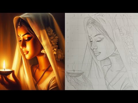 Deepawali Drawing Tutorial , Diwali Drawing, Easy Drawing of Diwali, Outline Drawing