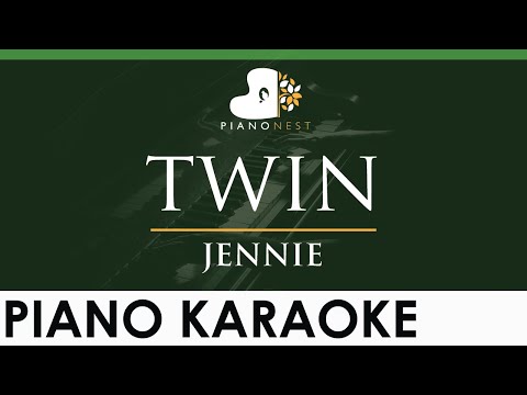 JENNIE - twin - LOWER Key (Piano Karaoke Instrumental)