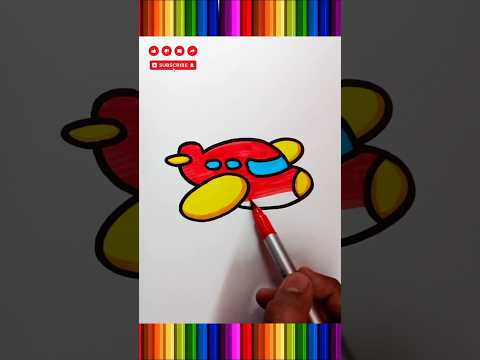 how to coloring a aeroplane #drawing #coloring #shorts