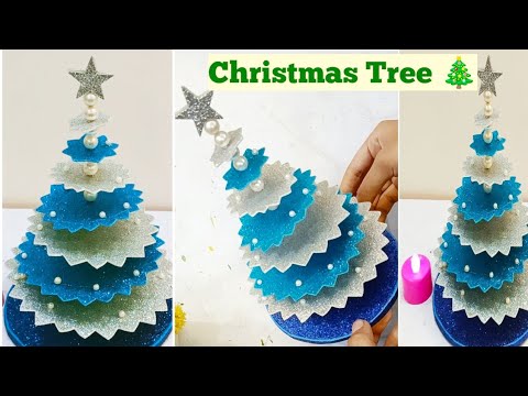 DIY Christmas Tree with Glitter Foam Sheet|How to make Christmas Tree🎄|Christmas Tree making at home