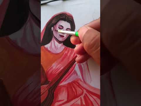 meera k prabhu 🙏 #drawing #meera #krishna #krishnabhajan #painting #shorts