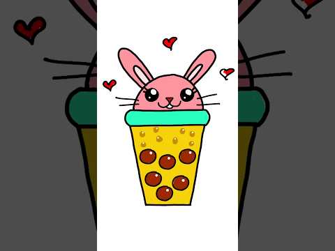 How to draw a cute drink - boba tea