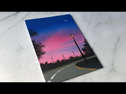 easy night sky painting idea / acrylic painting for beginners ✨️