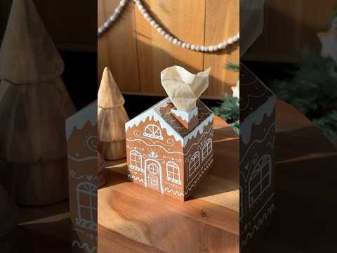 DIY GINGERBREAD TISSUE BOX COVER 🎄🥰 #dollarstorediy #diychristmasdecoration