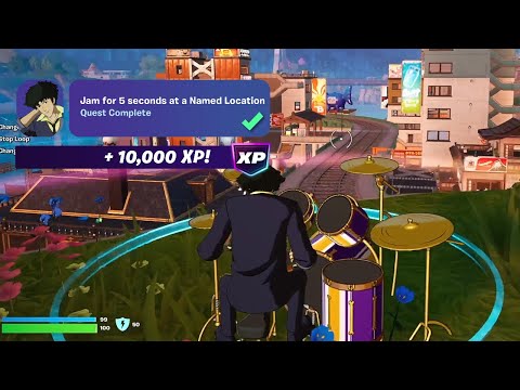 Jam for 5 seconds at a Named Location Fortnite