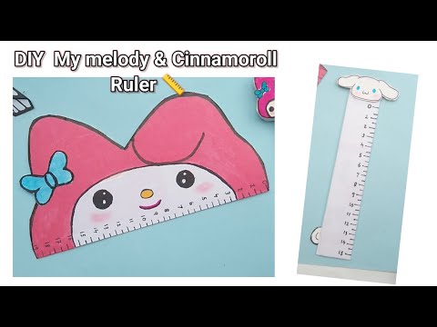 DIY My melody & Cinnamoroll ruler 📏 | #diy #artandcraft #cinnamoroll #mymelody #youtubevideo #craft