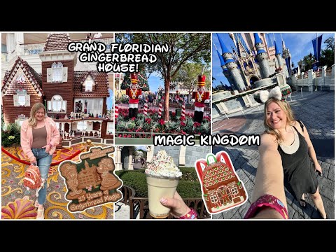 CHRISTMAS TIME AT DISNEY WORLD! 🎄❄️ Magic Kingdom + Grand Floridian Gingerbread House!