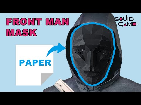 [FREE TEMPLATE] ⏺️🔼⏹️How to make origami Front Man mask - Tutorial | Squid Game