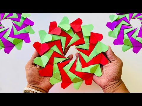 Origami Heart Wreath for your Valentines Day Decoration | Paper Craft