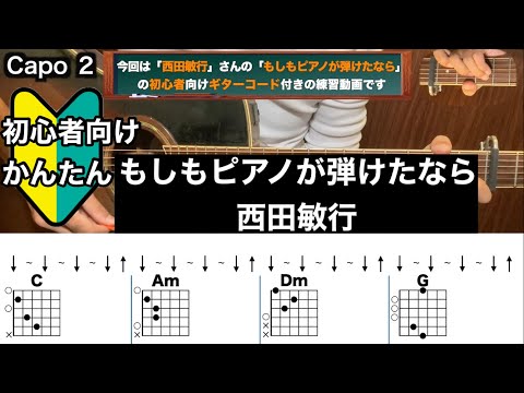 もしもピアノが弾けたなら/西田敏行/ギター/コード/弾き語り/初心者向け/簡単