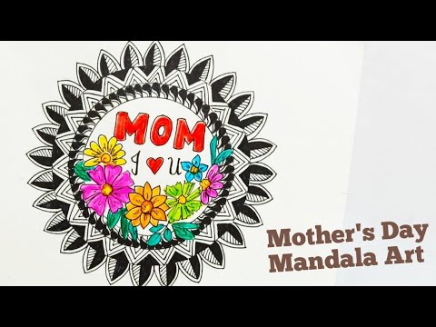 Mother's Day Mandala Art/Mother's Day Drawing/MOM Mandala Art/How to Draw Mother's Day Mandala Art