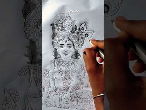 krishna bhagwan ki art drawing // bhagwan shri krishna ki drawing