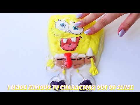 Famous TV Characters Into Slime Art// Spongebob, Rick + Morty, + more!