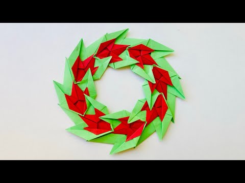 How to Make Star wreath for Christmas Decoration | Christmas Wreath | Paper Craft